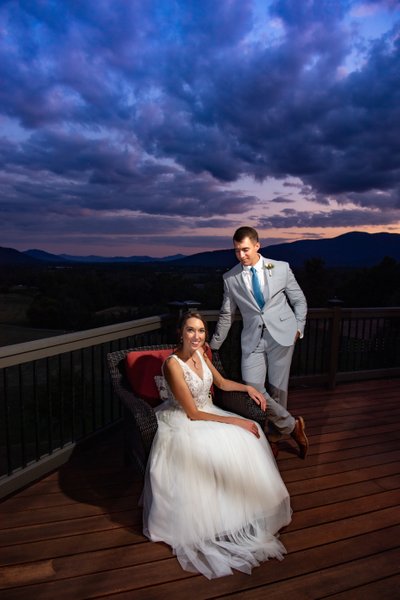 Bride and Groom in the Blue Ridge Mountains
