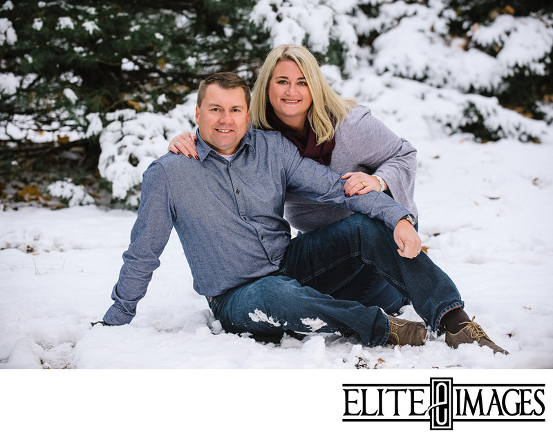 Winter Couple Portrait at Dubuque Arboretum