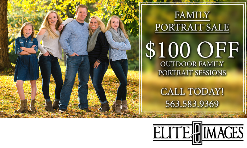 Family Portrait Sale $100 Off Outdoors - Dubuque Photographers
