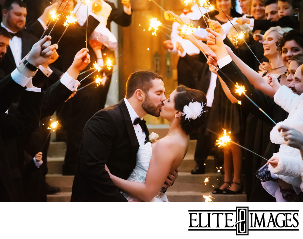 Wedding Pictures in Dubuque with Sparklers