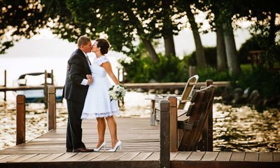 Stunning lake destination wedding photography