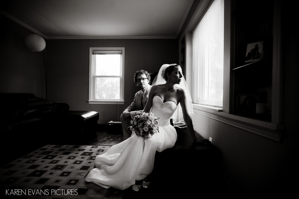 Bride and Groom Portrait at Home in Columbus Ohio
