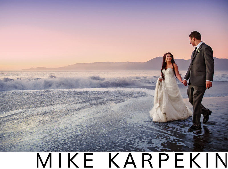 Baker Beach Sunset Wedding Photos Sacramento Wedding Photographer