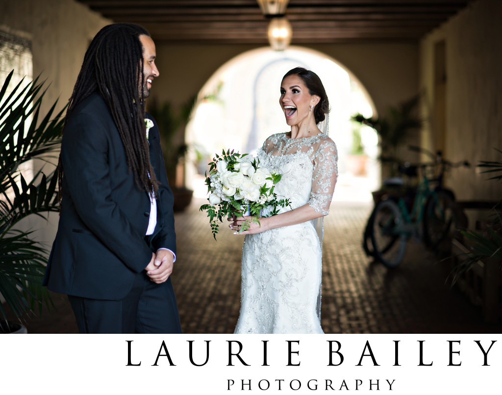 Wedding Day First Look Photo | Santa Barbara