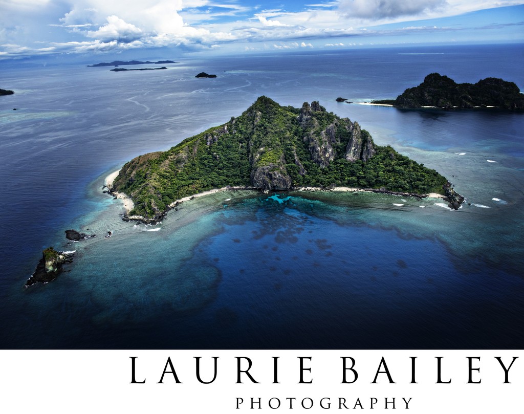 Aerial Island View | Mountainous Landscape in Fiji