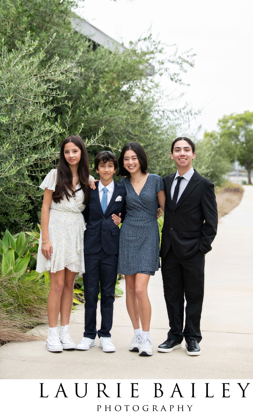 Sibling Photos during Orange County Bar Mitzvah
