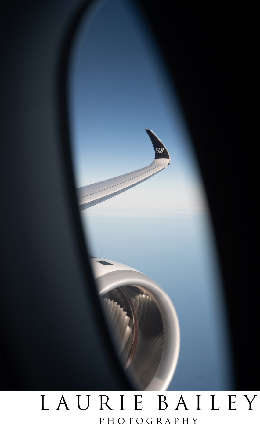 Fiji Airways | Airplane Wing View Over the Islands