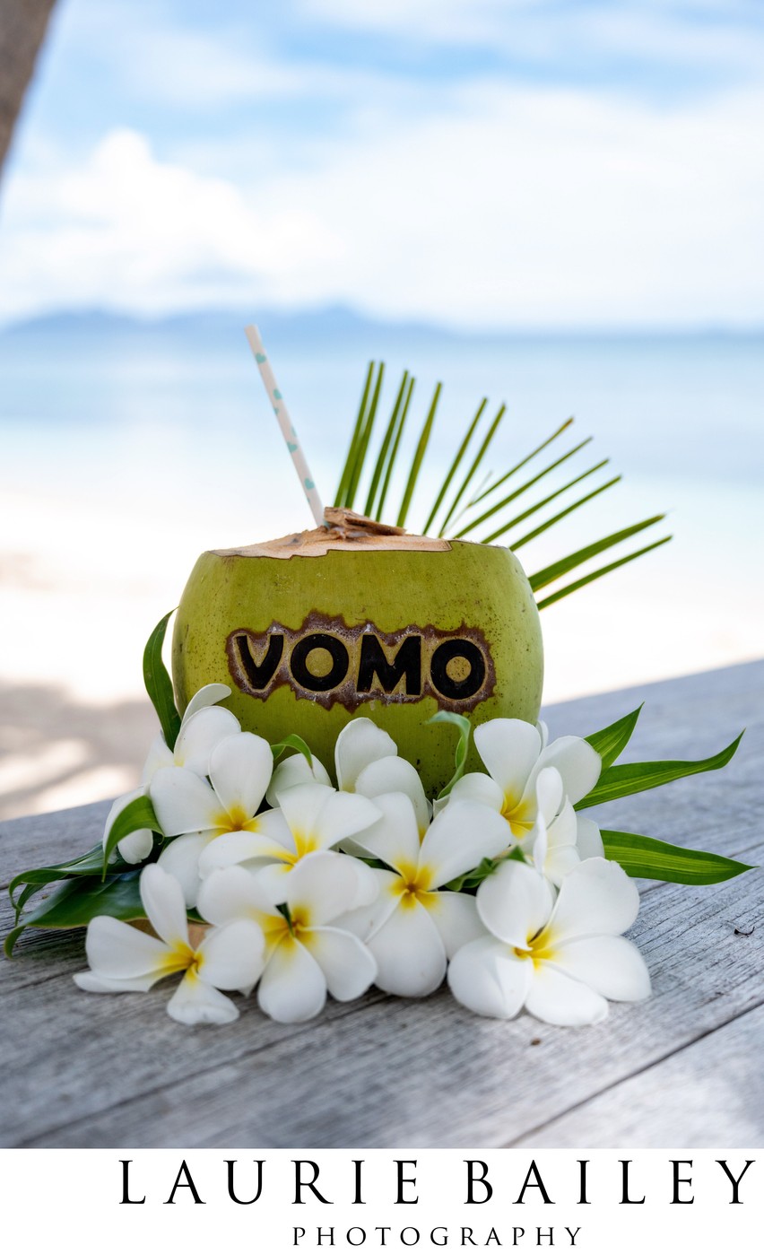 Branded Coconut Drink | VOMO Resort Lifestyle Image