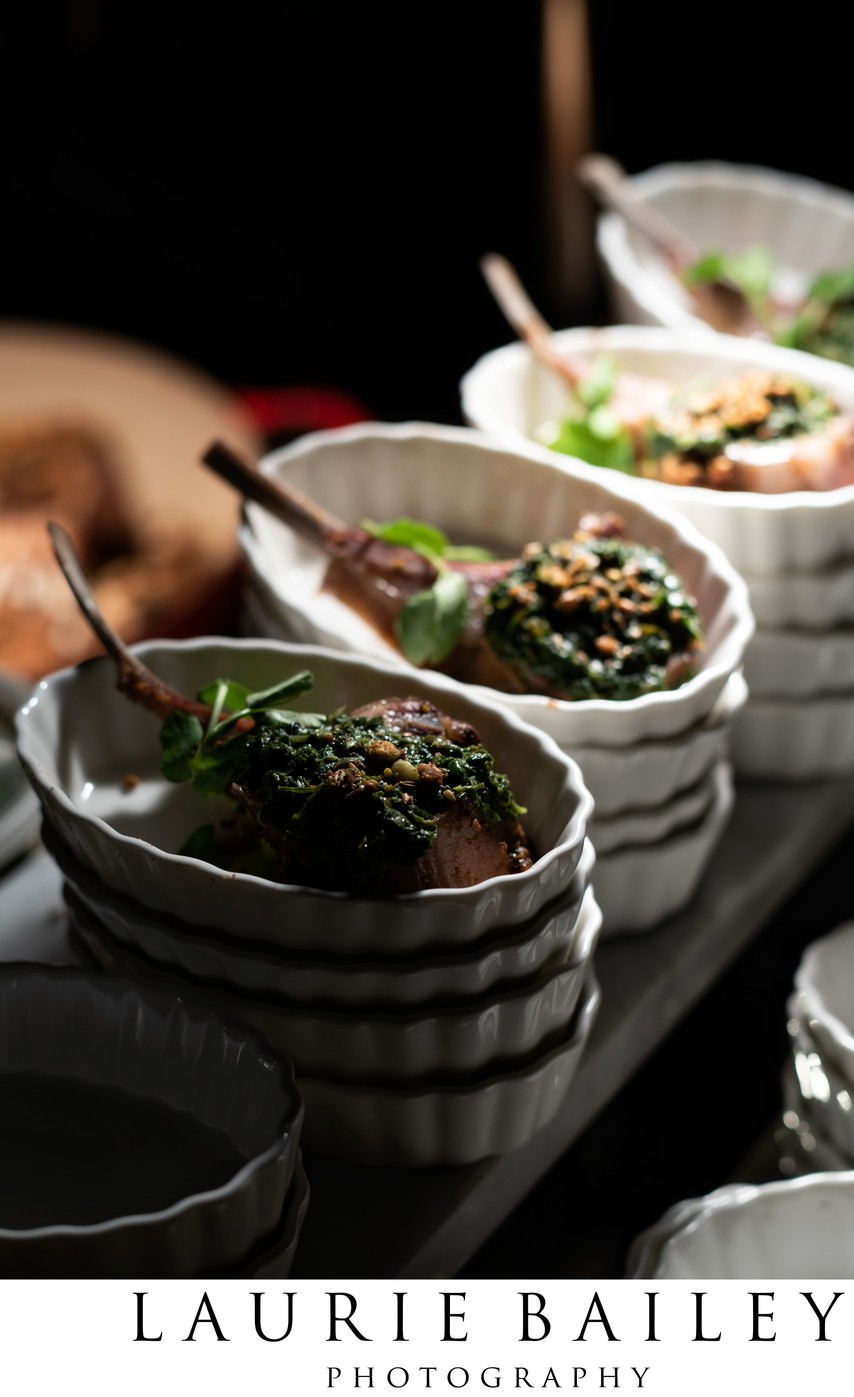 Corporate buffet lamb chops at the Beverly Wilshire Hotel