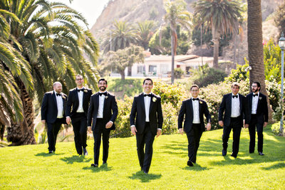 Bel Air Bay Club Wedding Groomsmen Walking