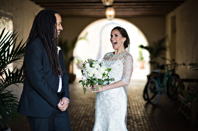 Wedding Day First Look Photo | Santa Barbara