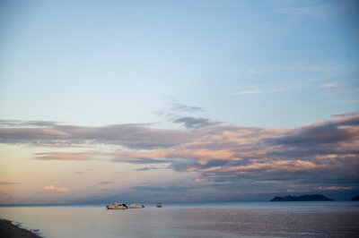 Fiji Sunset View | Soft Pastel Colors Over the Ocean