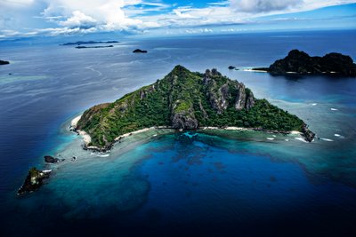 Aerial Island View | Mountainous Landscape in Fiji