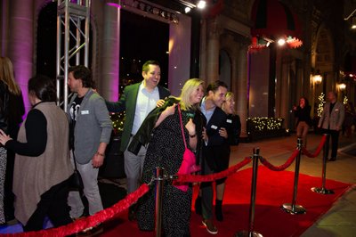 The fun starts outside on the Beverly Wilshire red carpet