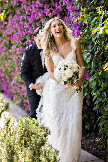 Bel Air Bay Club Wedding Bride Laughing Flowers