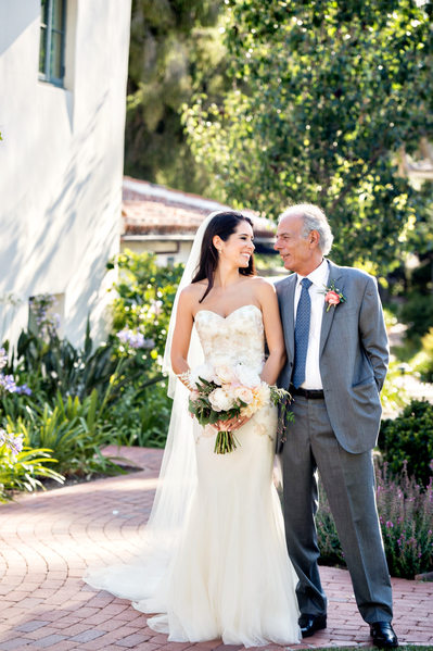 Bride and Father at a Destination Wedding