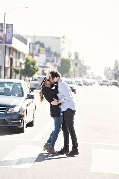 Hip Engagement Photos in the streets of Los Angeles
