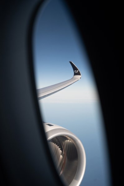 Fiji Airways | Airplane Wing View Over the Islands