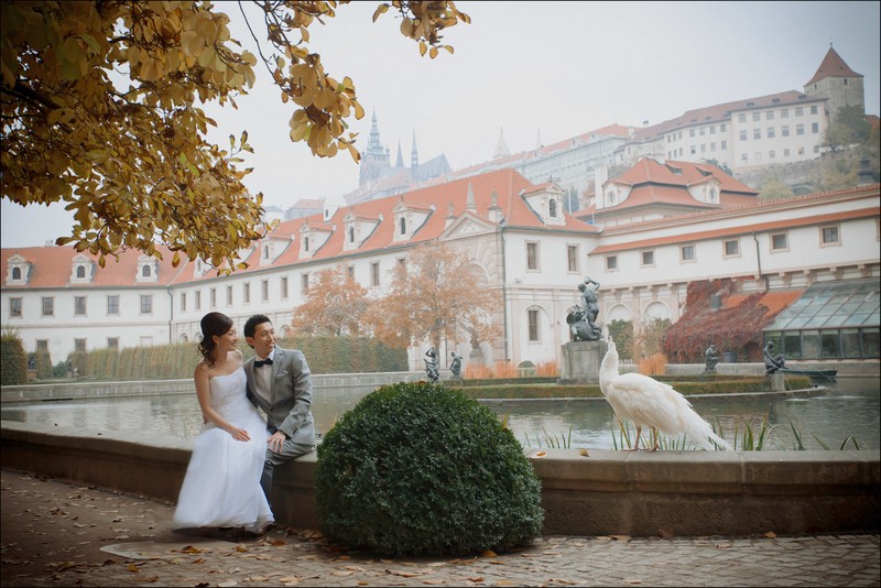 Enjoying the scenery Wallenstein Garden pre wedding