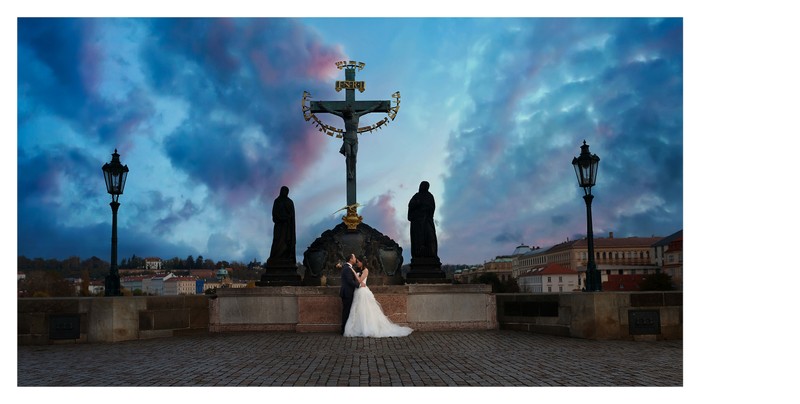 cinematic inspired portraits Charles Bridge