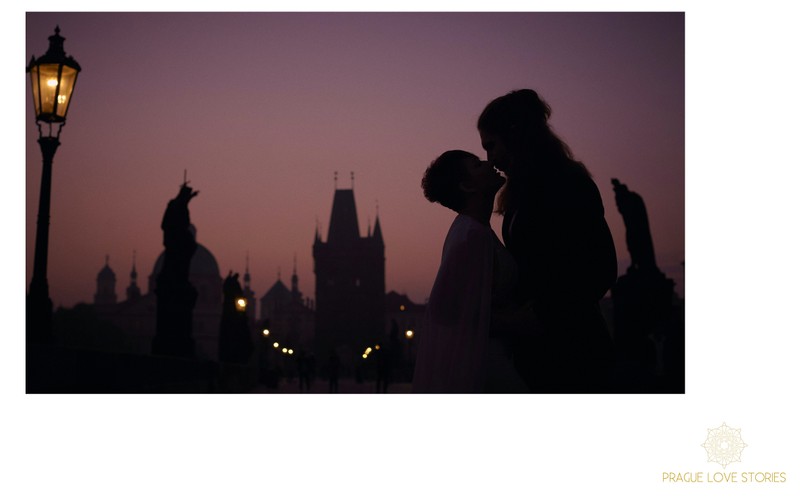 Sherri & Matt Album design - night time Charles Bridge