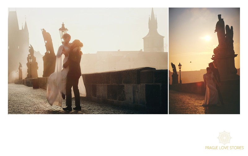 Sherri & Matt Album design - Charles Bridge sunrise