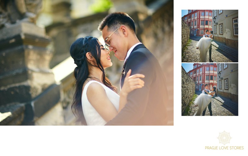 Bride & groom at Prague Castle