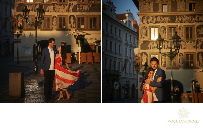 The sexy couple enjoying the Old Town Square