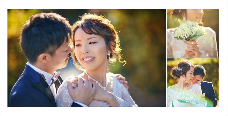 Natural light portraits of the Japanese bride & groom