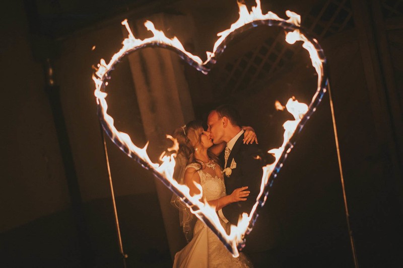 Kiss within the Heart Of Fire Prague Weddings