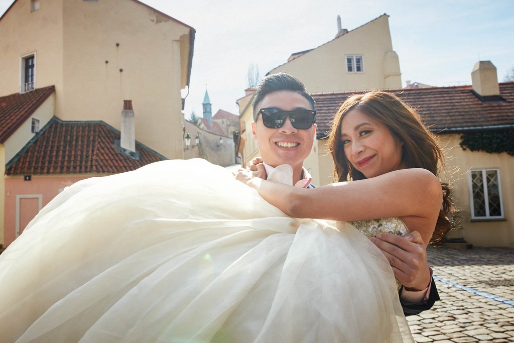 Carrying his bride