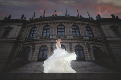 Rockin her wedding dress at the Rudolfinum