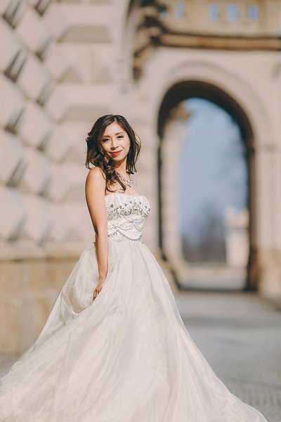 Bride Posing at the castle