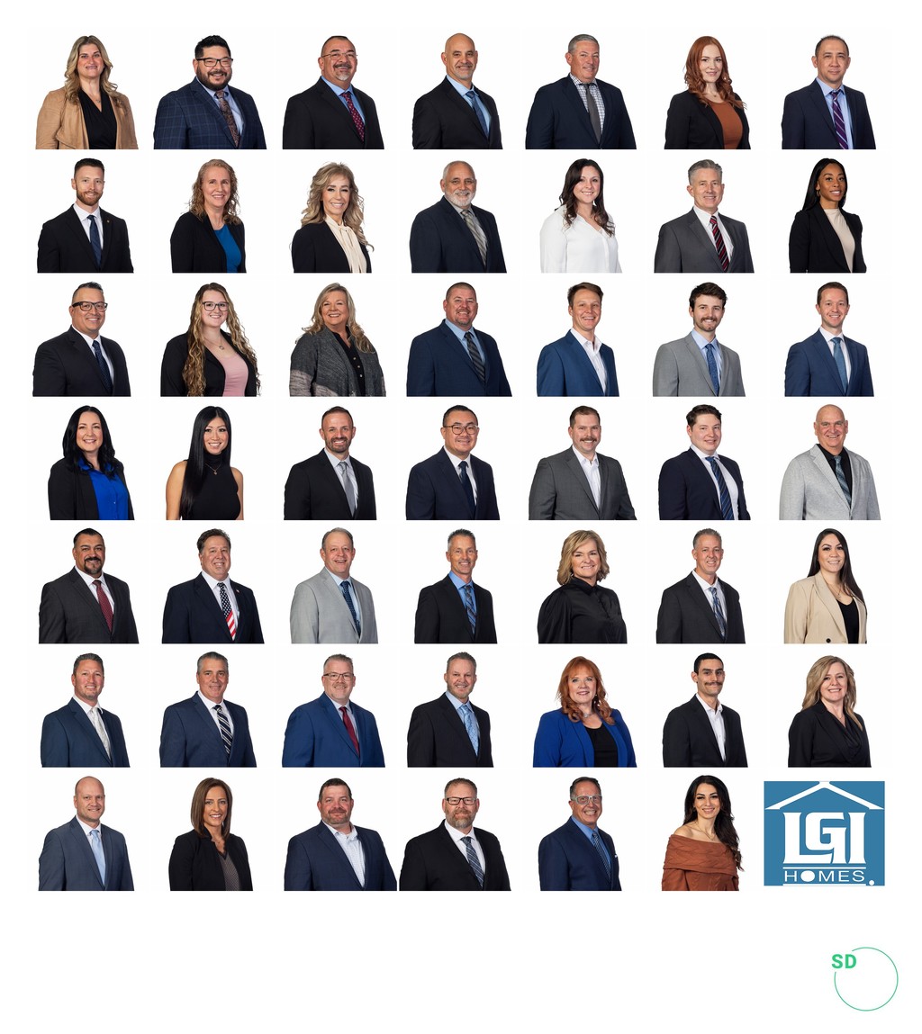 Headshots for the real estate team of LGI Homes