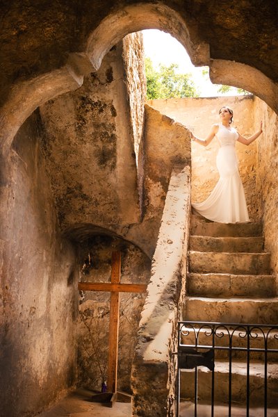 Artistic wedding photography in San Antonio Missions