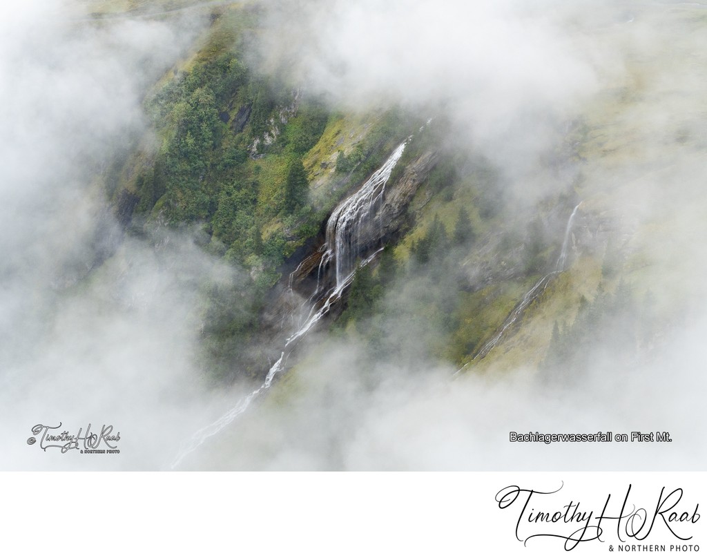 milibach waterfall on first above grindelwald switzerland
