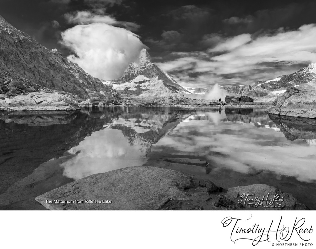 Riffelsee Lake reflecting the Matterhorn