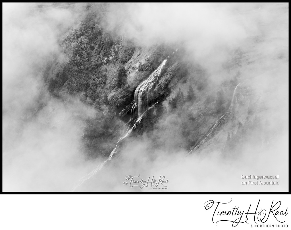 milibach waterfall on first above grindelwald switzerland