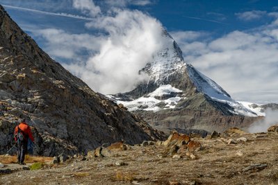 Riffelsee Lake reflecting the Matterhorn