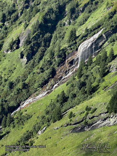 milibach waterfall on first above grindelwald switzerland