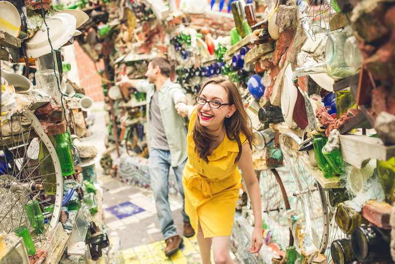 Philly Magic Gardens Engagement Photos