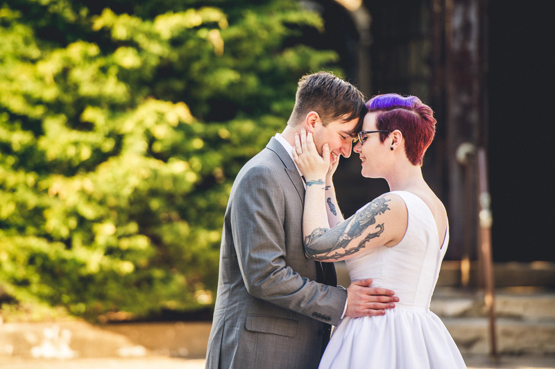 Tattooed Bride and Groom at Eastern State Penitentiary