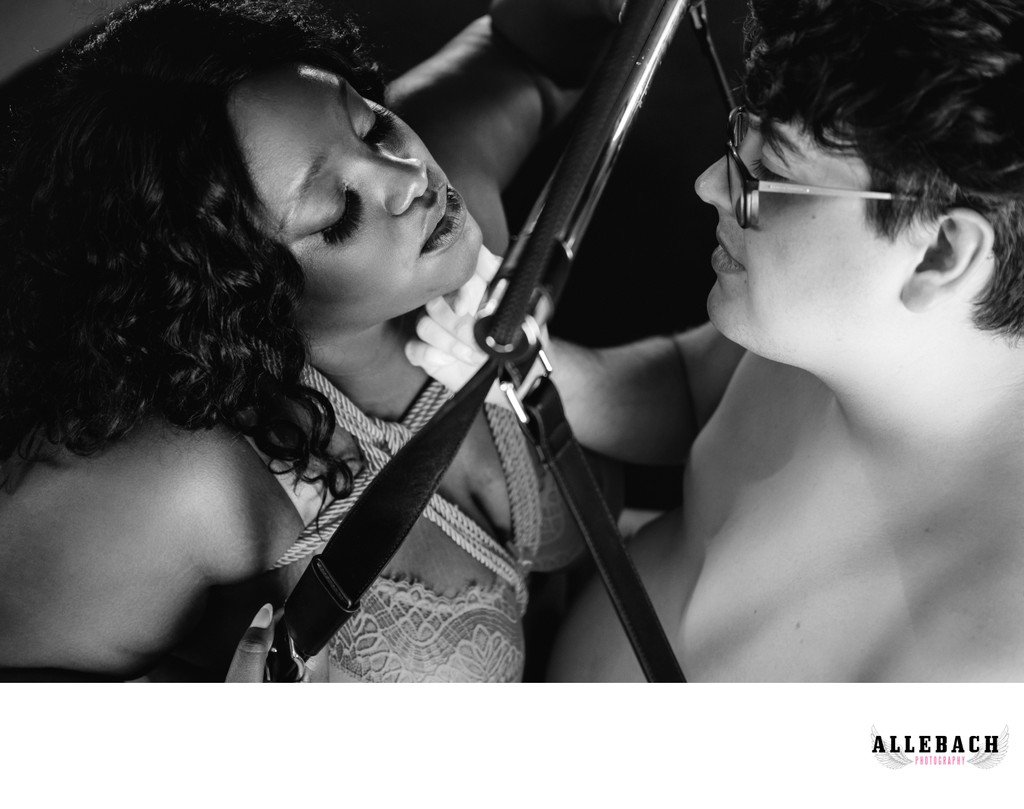 Black and White Couples Boudoir Photos on our Swing