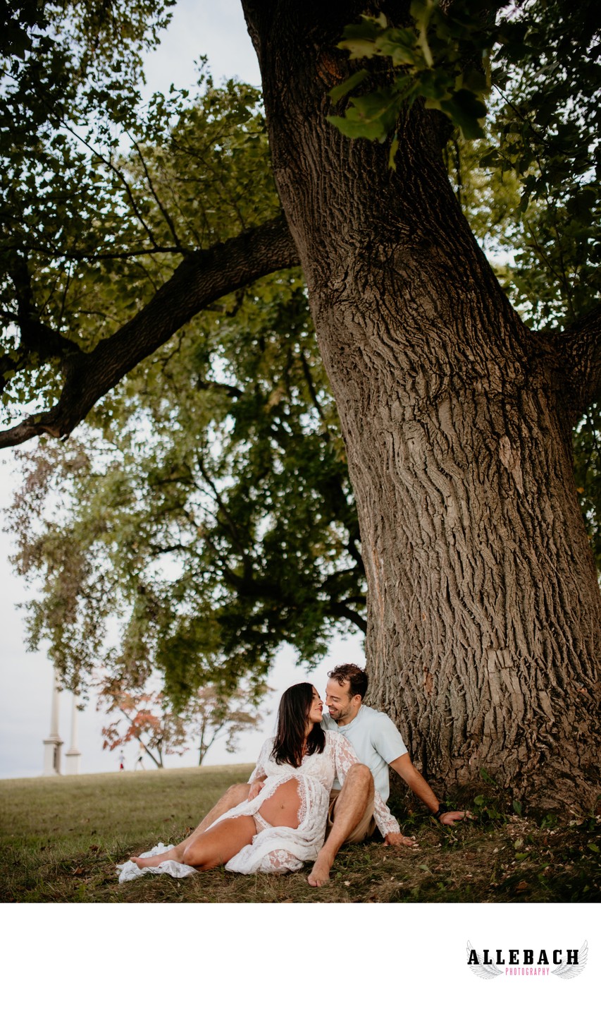 Couples Maternity Photo under their favorite tree