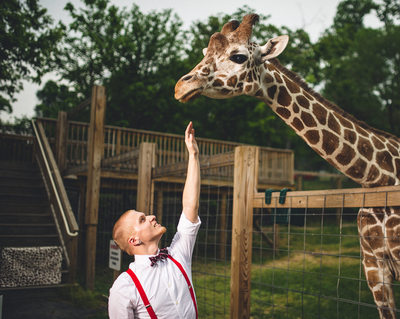 Giraffe and Groom Norristown Wedding