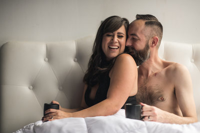 Cute Couples Boudoir Photos in Bed
