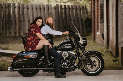 Wilmington Couples Anniversary Photoshoot on Motorcycle