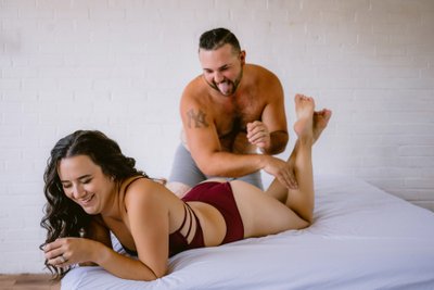 Silly and Fun Couples Boudoir Photos