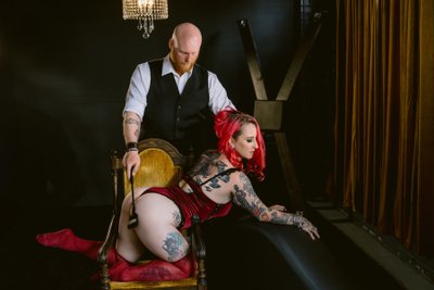 BSDM Couples Pose with Riding Crop