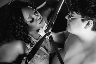 Black and White Couples Boudoir Photos on our Swing